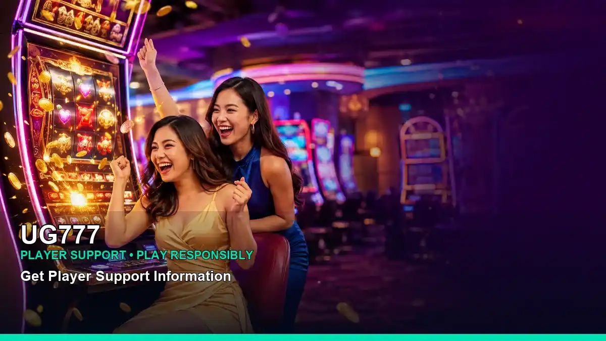 UG777 jackpot slot imagery with an adult Filipina casino host