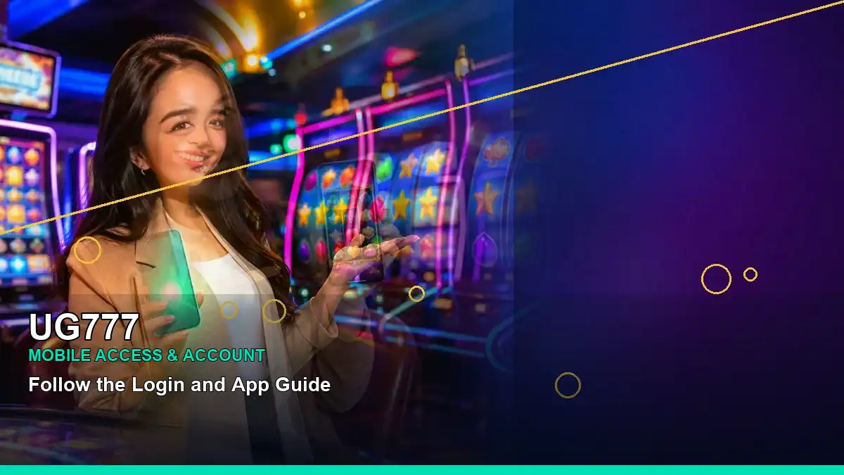 UG777 cashback rewards with an adult Filipina casino host in a left-aligned composition